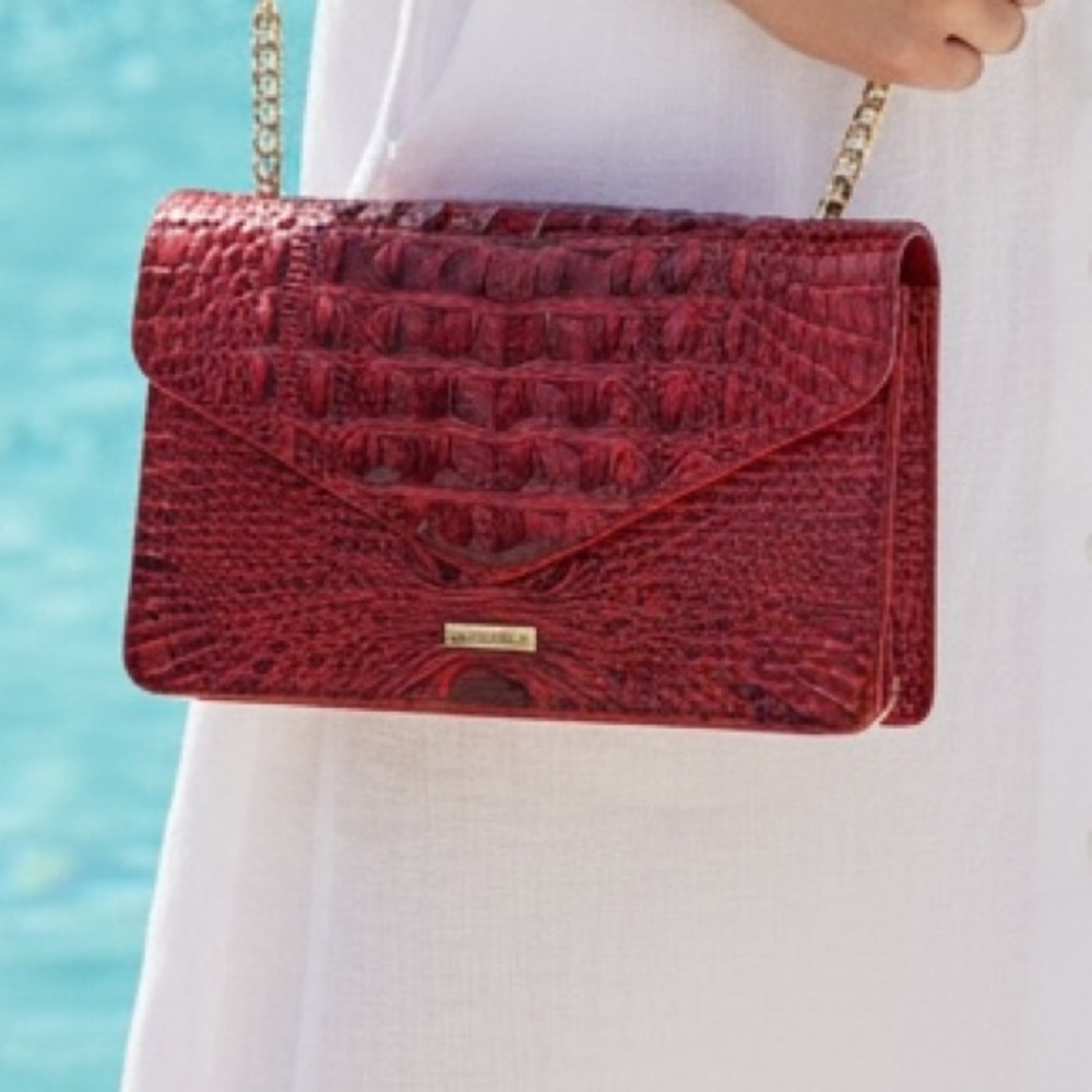 Brahmin Wendy Merlot Ombre Genuine Leather Crossbody NWT